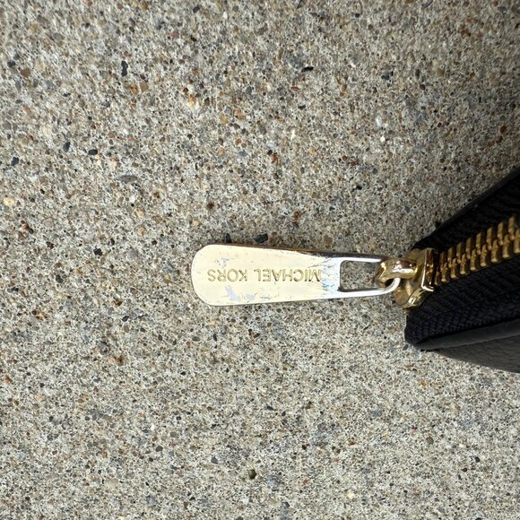 Michael Kors Small Pebbled Leather Wallet Black Gold - Picture 5 of 5